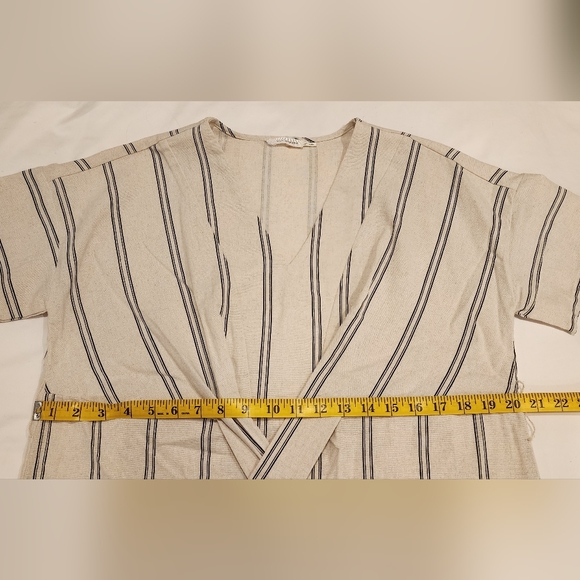 Blu Pepper striped midi wrap dress size M - Picture 13 of 14